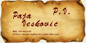 Paja Vesković vizit kartica